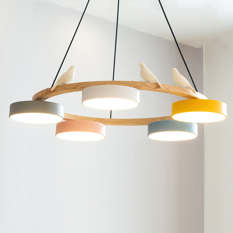 Sienna Bird Round Chandelier | Modern Nature-Inspired LED Ceiling Light