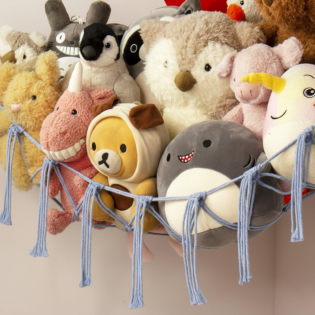 Hängematte Spielzeug Aufbewahrung Makramee Netz Kuscheltiere – DecorsDeluxe