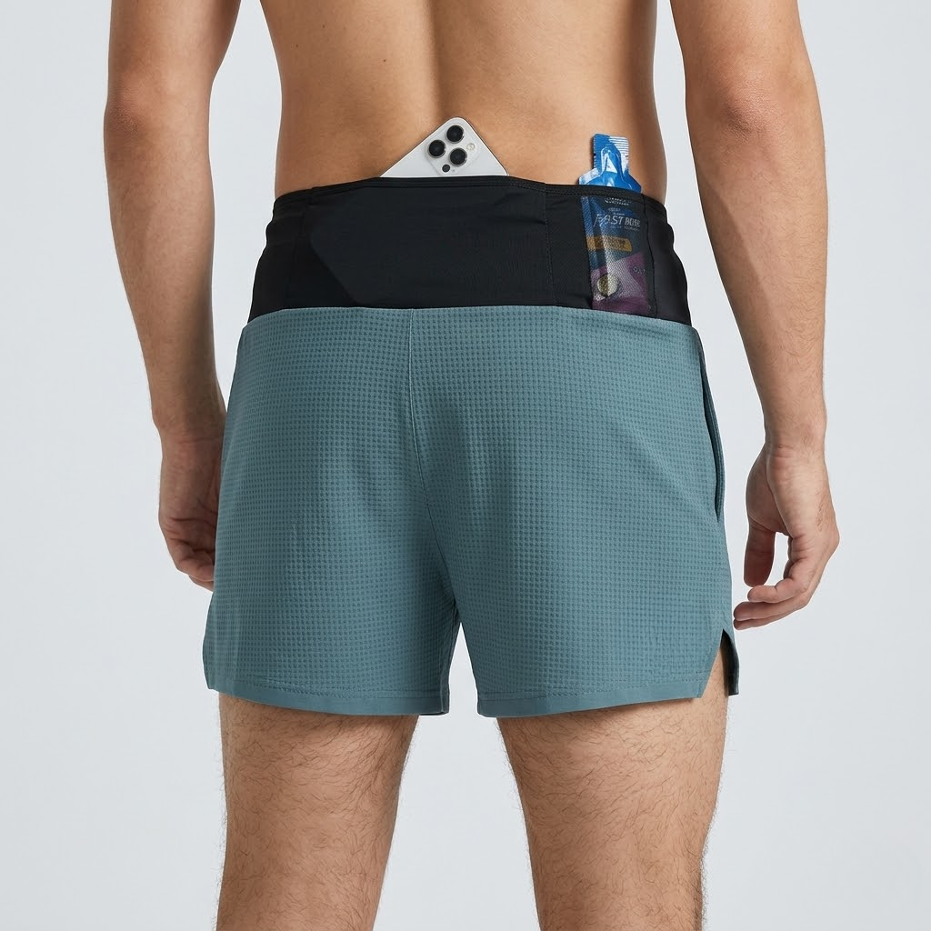 Pantalones cortos de running para hombre Pantalones cortos para maratón Pantalones cortos de entrenamiento con bolsillo