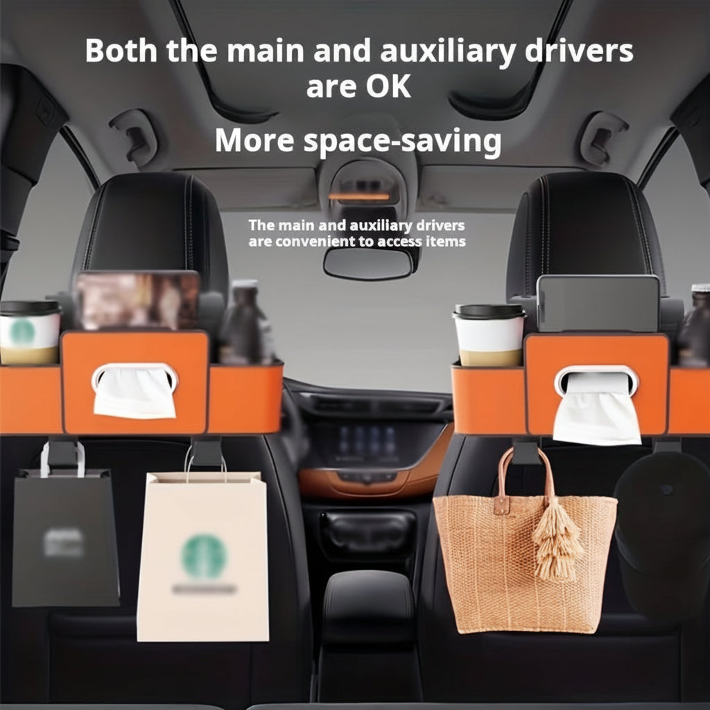 Organizzatore per Auto Scatola Portaoggetti Posteriore con Portabicchieri Multifunzionale