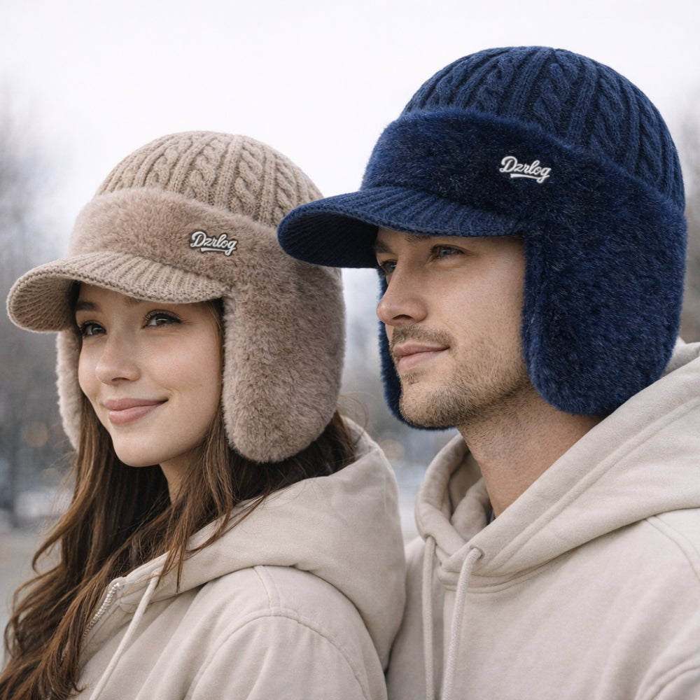 Trapper Winter Hat Ear Flap Knit Cap Visor – DecorsDeluxe
