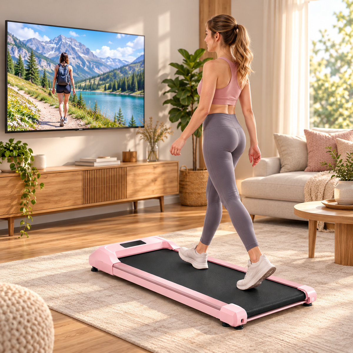Tapis roulant da scrivania con ruote, scrivania in piedi, portatile e pieghevole