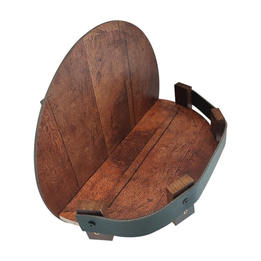 Estante de Pared Barril de Madera Redondo para Exhibición