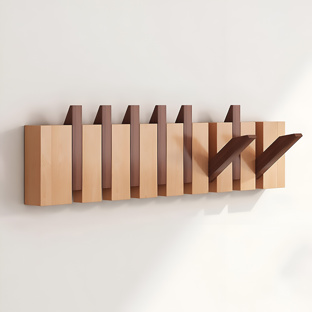 Wandmontierte Garderobe Holz Klappbarer Hakenpaneel – DecorsDeluxe