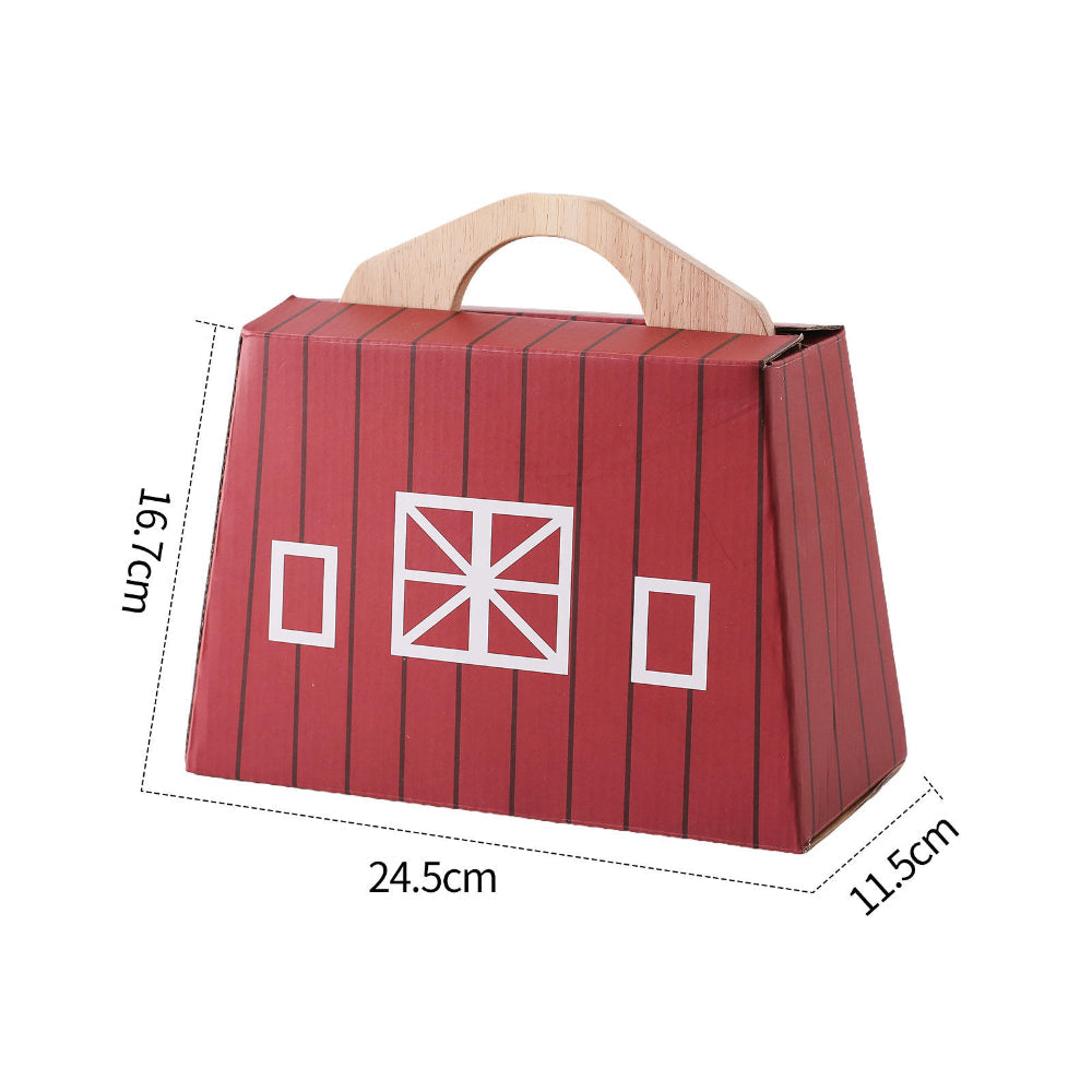Set de granja de juguetes de madera para niños pequeños, portátil de madera
