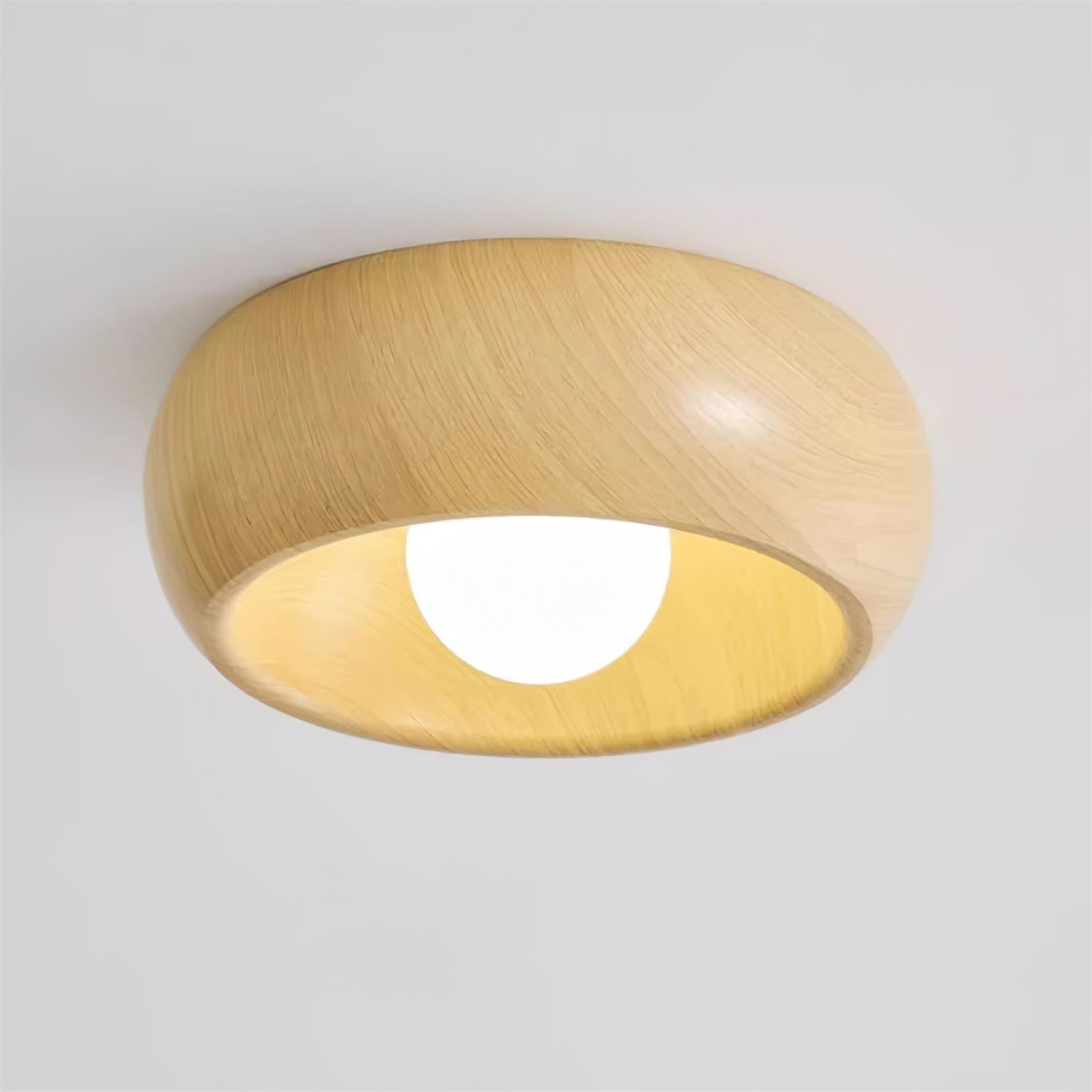Albanora Ceiling Lamp | Minimalist Modern Wooden LED Fixture