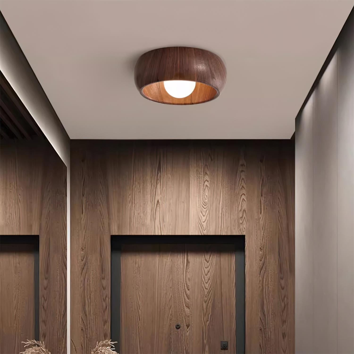 Albanora Ceiling Lamp | Minimalist Modern Wooden LED Fixture
