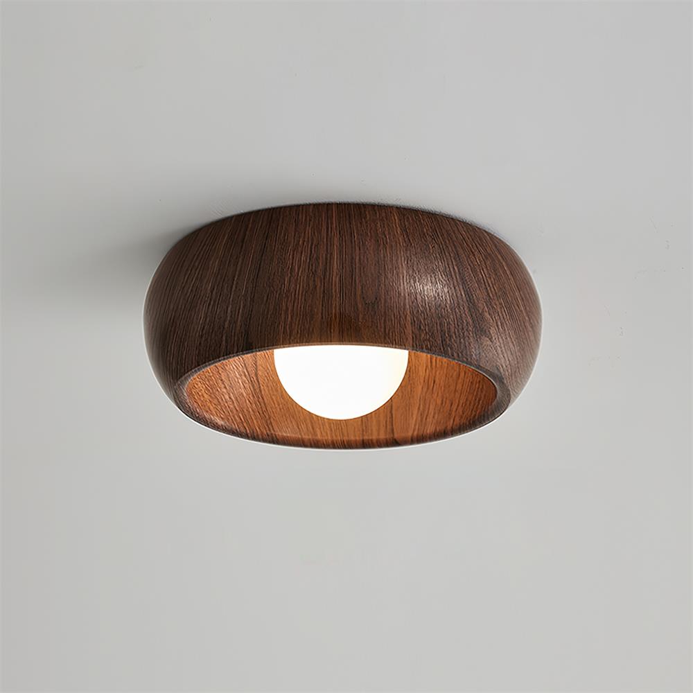 Albanora Ceiling Lamp | Minimalist Modern Wooden LED Fixture