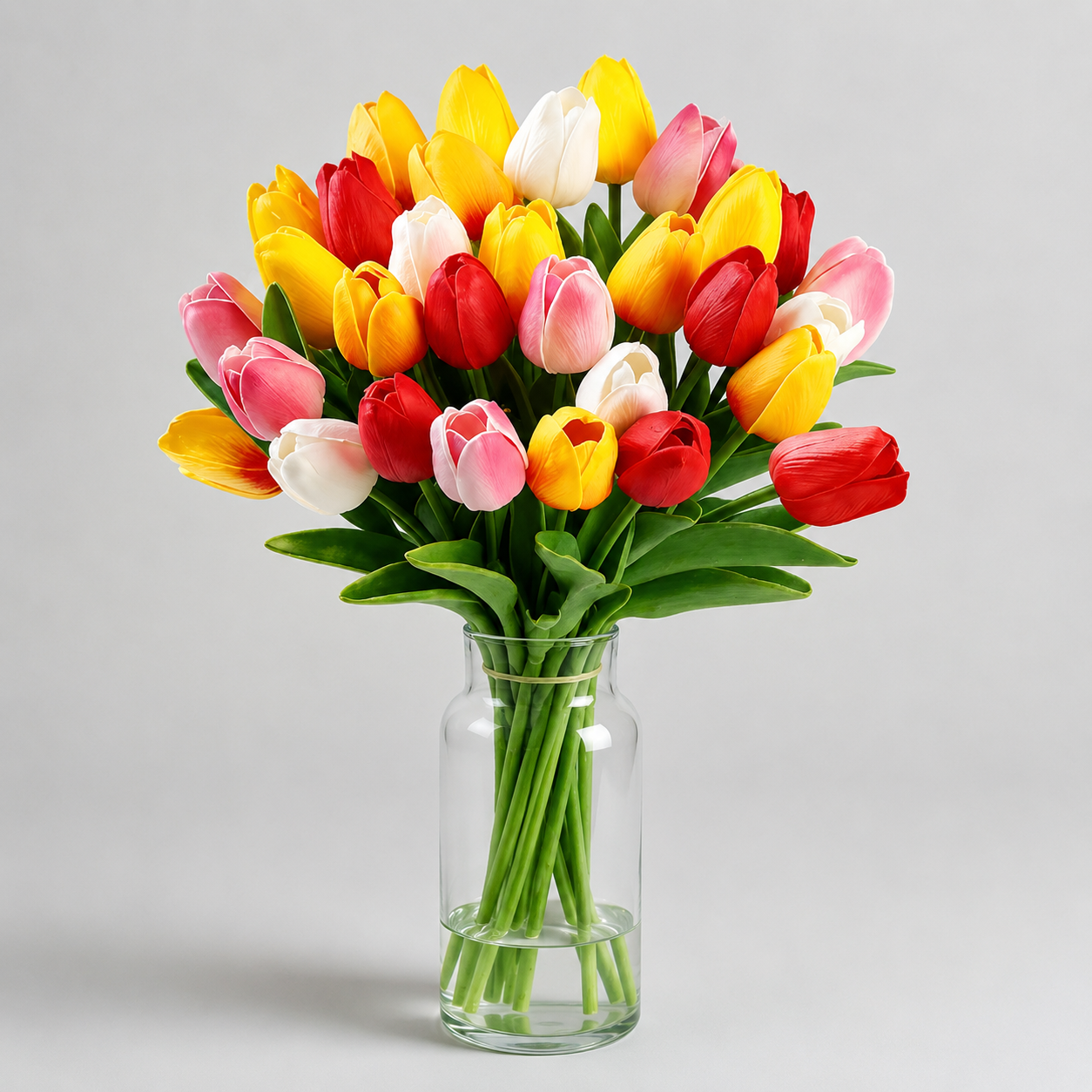 Ramo de Tulipanes Artificiales para el Día de la Madre con Tallo de PU y Tacto Realista