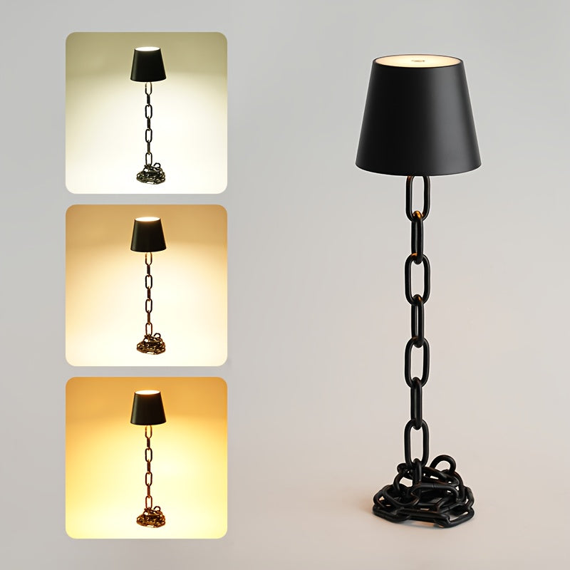 Modern Chain-Link Table Lamp | Rechargeable Touch LED Light