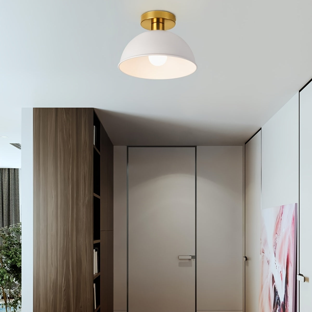Modern Semi-Flush Ceiling Lamp | Matte Metal Finish