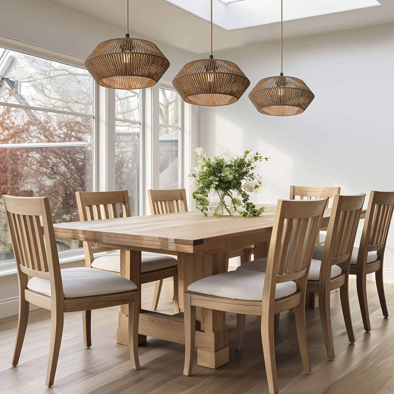 Handwoven Paper Rope Pendant Light Shade | Modern Natural Design