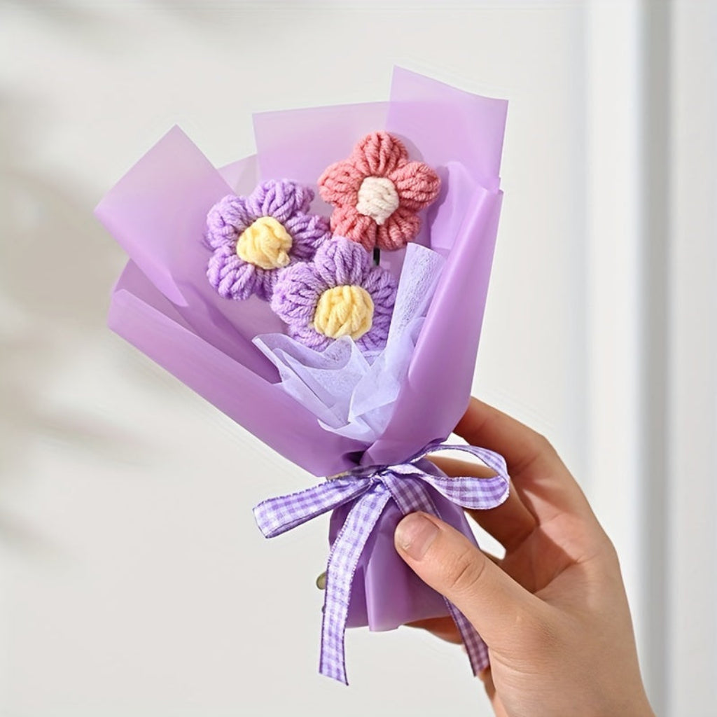 Blomsterbuket Mors Dag Gave Håndlavet Stil Mini Indpakket Dekoration