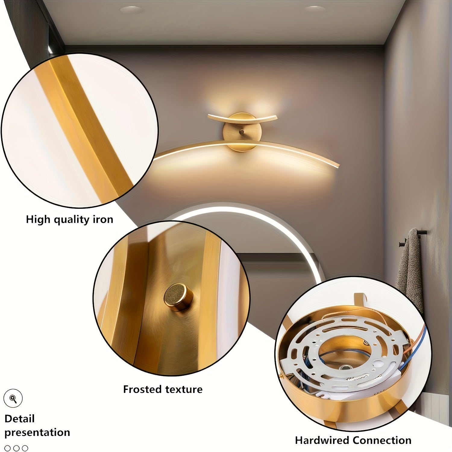 Modern LED Wall Light | Linear Wall Sconce for Bathroom, Living Room & Dining Spaces
