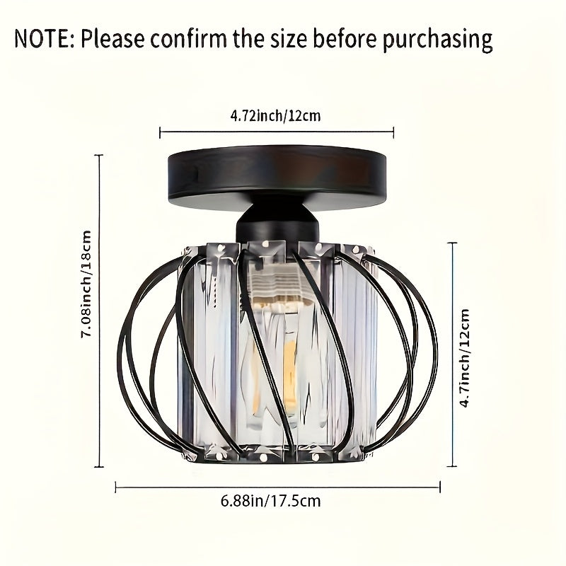 Modern Industrial Cage Ceiling Light | Elegant Semi Flush Mount Fixture