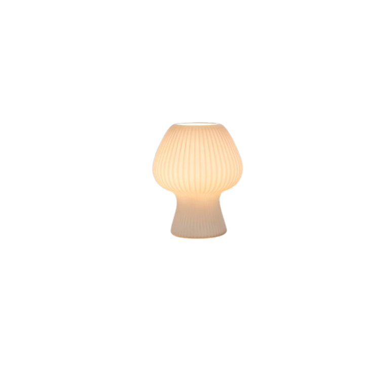 Vintage Bedside Table Lamp | Ribbed Glass Mushroom Lamp