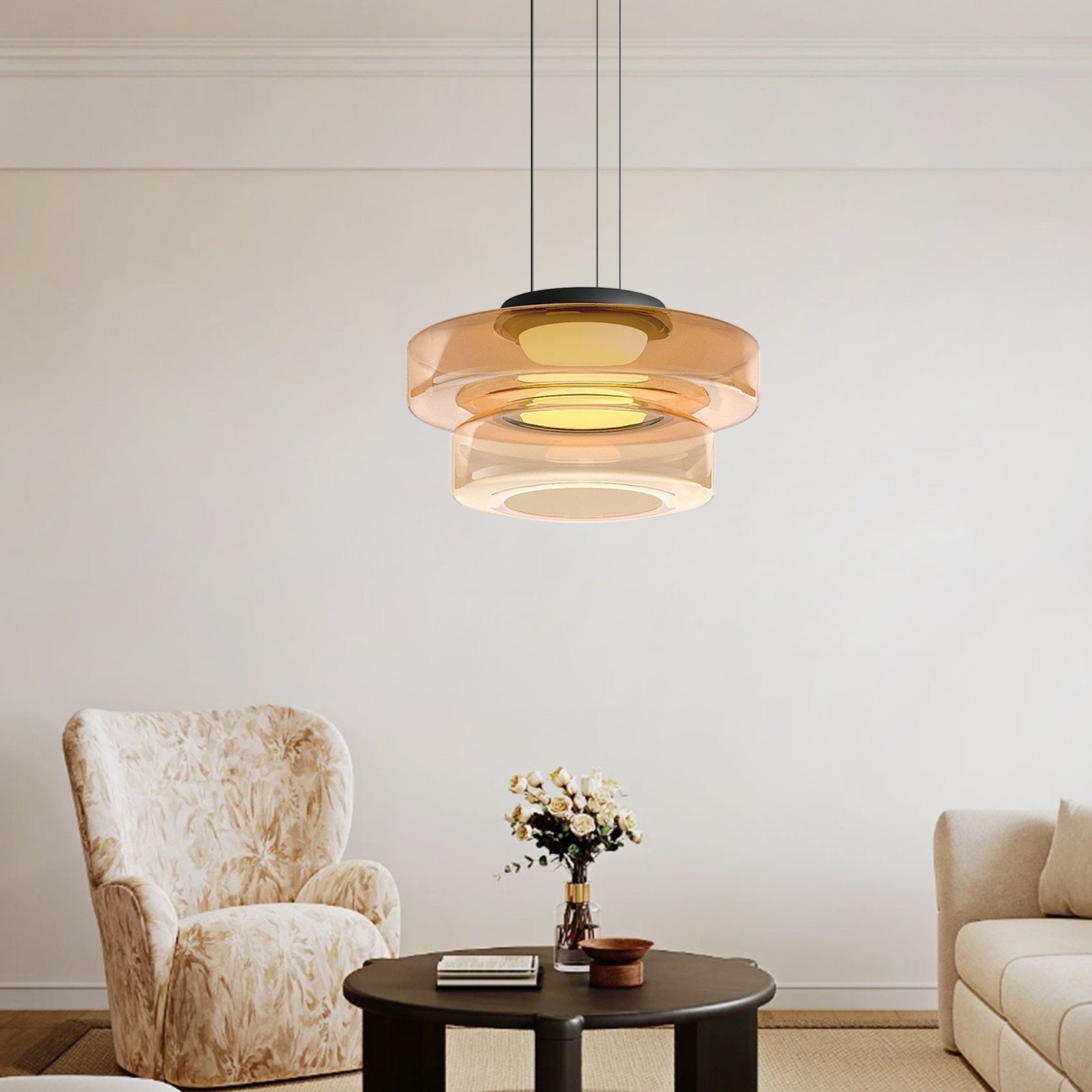 Glass Pendant Lamp | Bauhaus Style Hanging Light