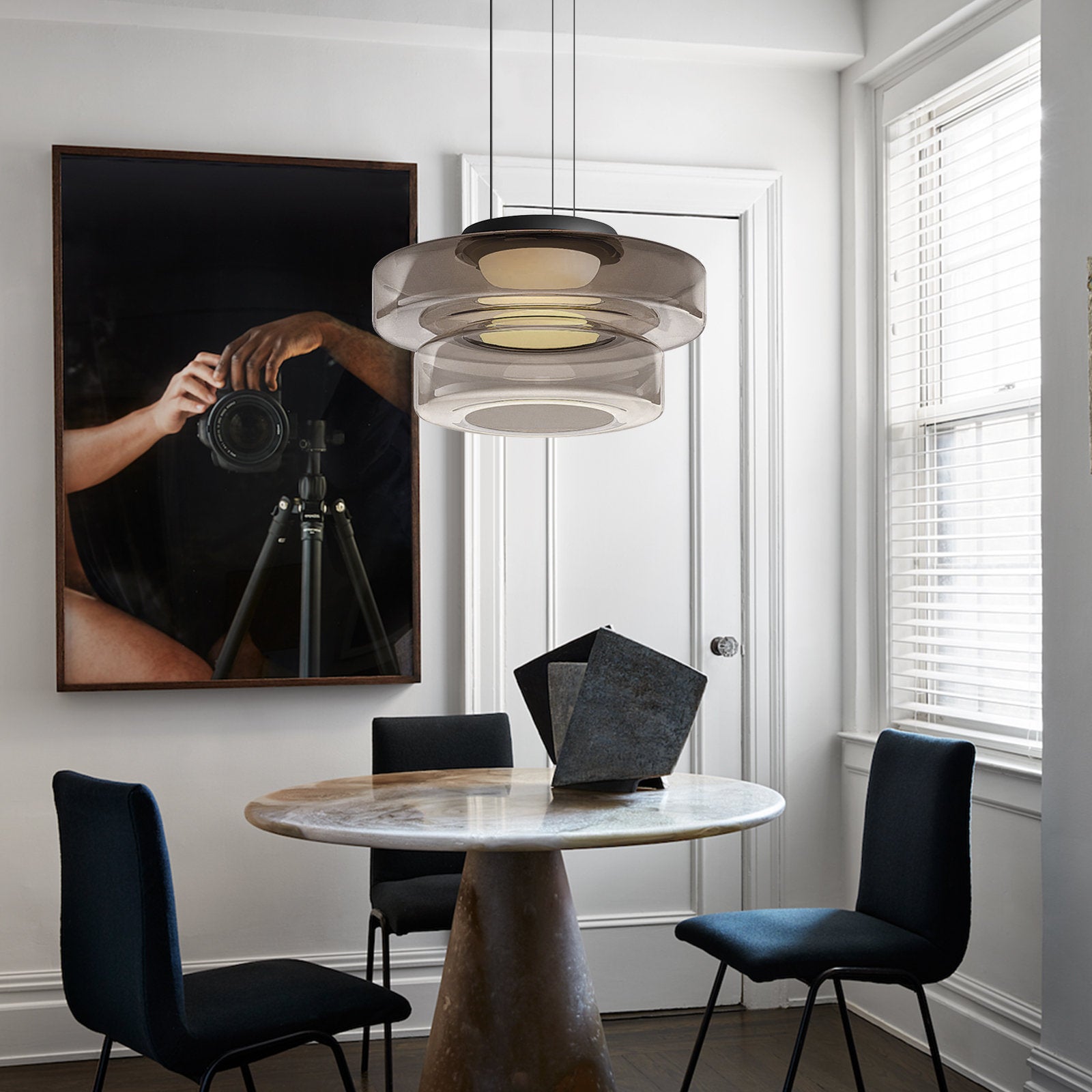 Glass Pendant Lamp | Bauhaus Style Hanging Light