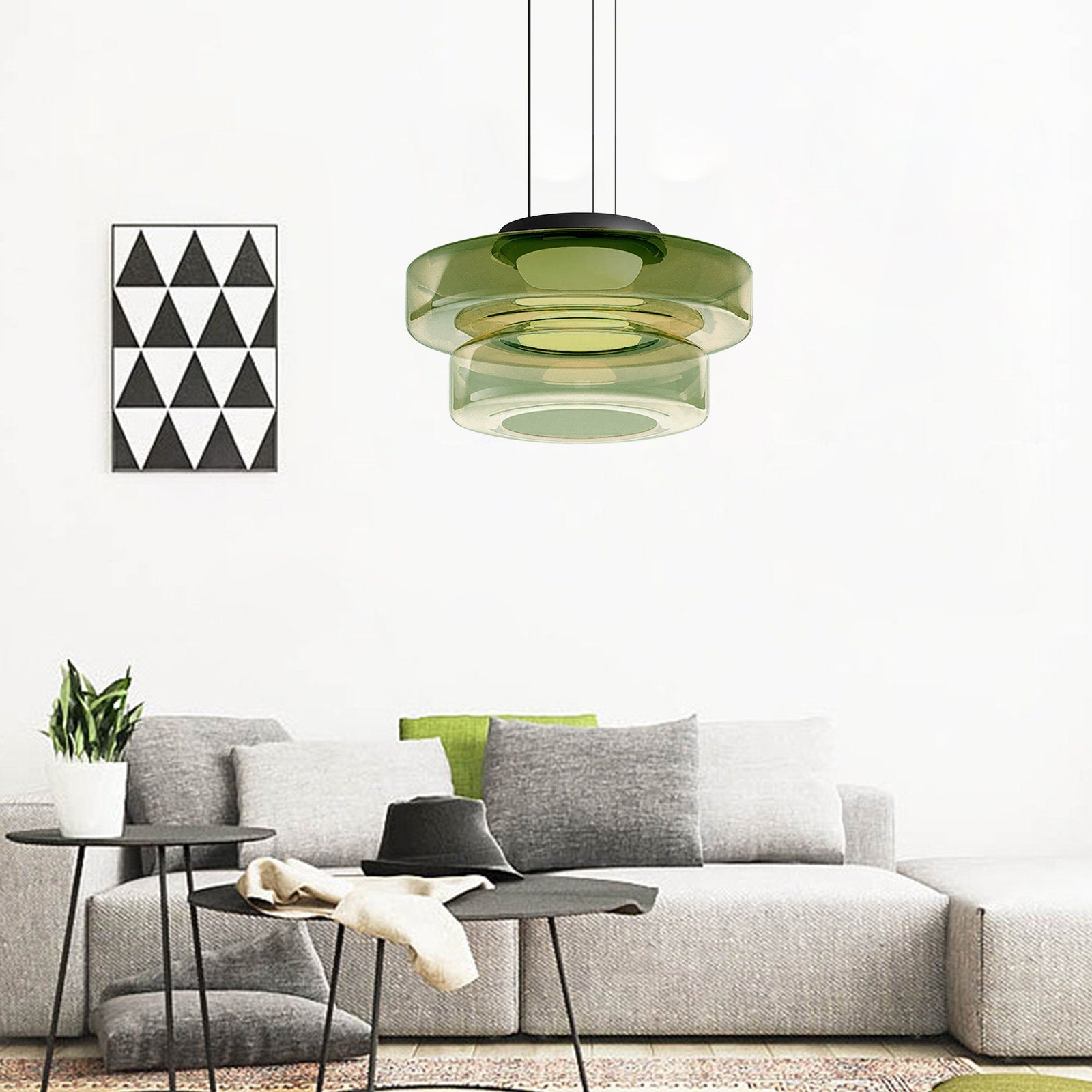 Glass Pendant Lamp | Bauhaus Style Hanging Light