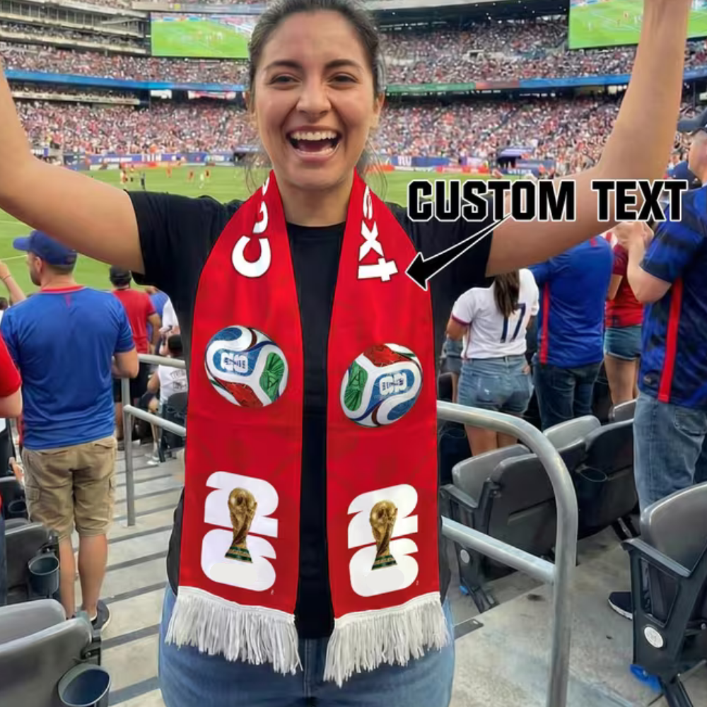 Personalisierter Schal mit Mexiko-Flagge für Fußballfans, individuell gestaltetes Textbanner