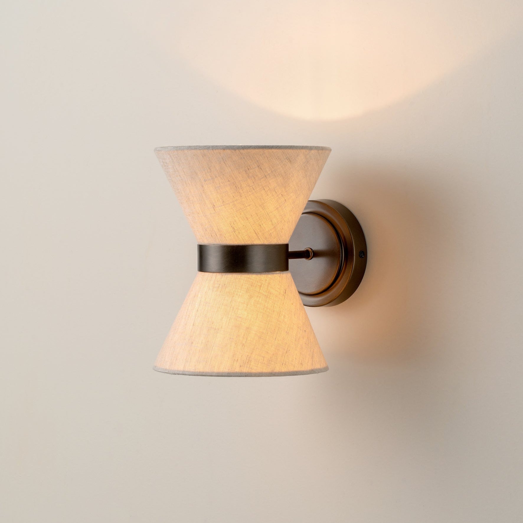 Bronze & Linen Wall Light | Classic Modern Elegance