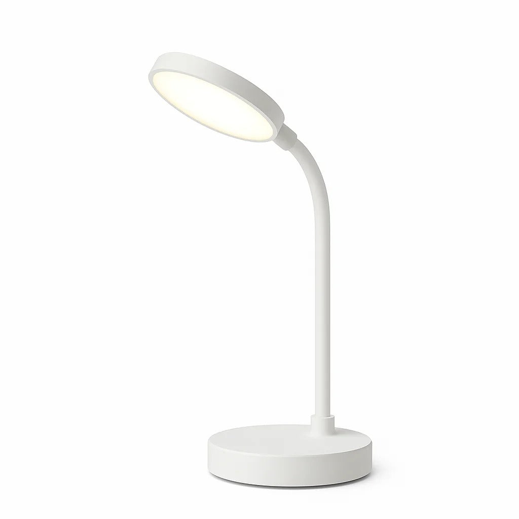 Lámpara de escritorio LED con carga USB | Luz de lectura ajustable con cuello de cisne