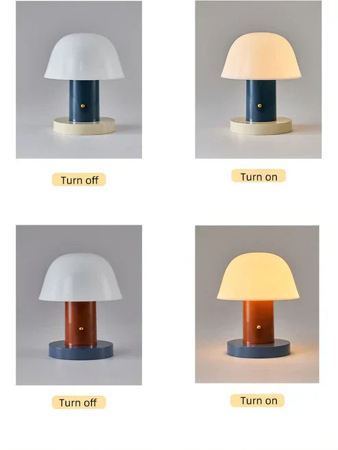 Mushroom Table Lamp | Modern Rechargeable LED Light