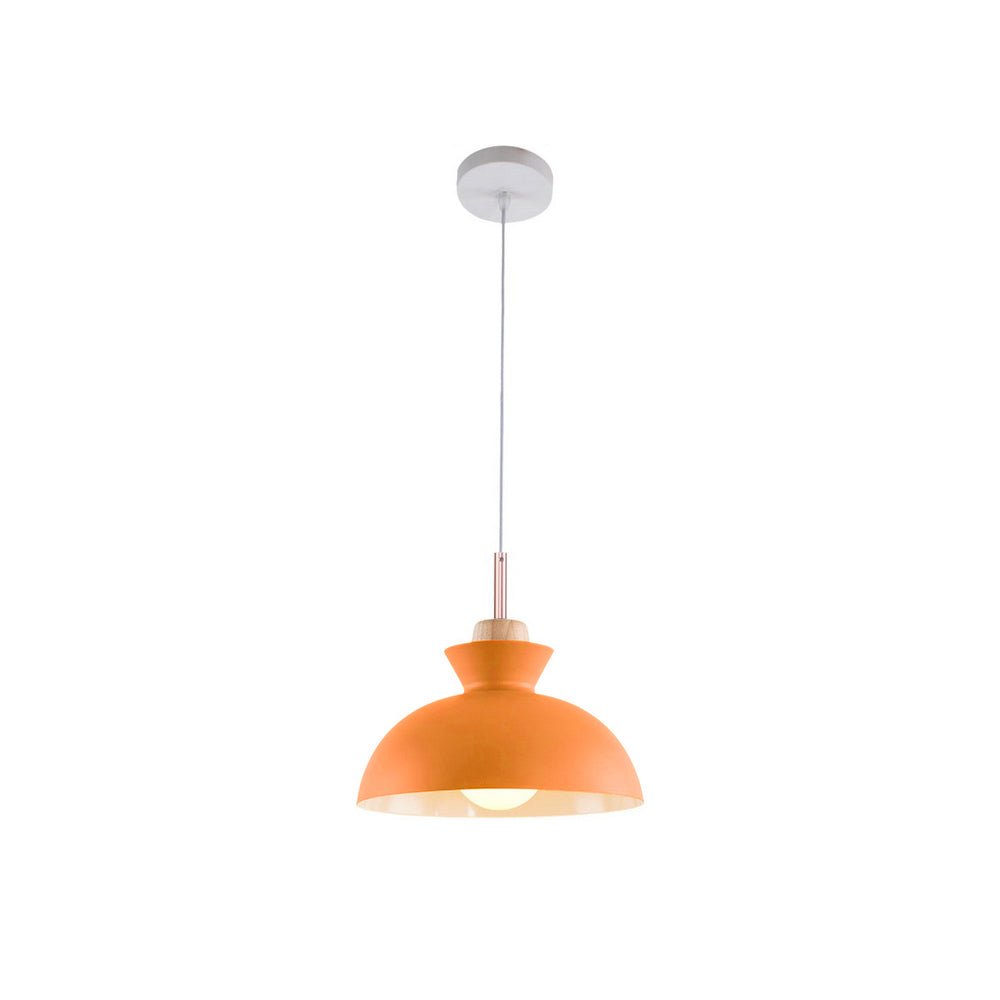 Modern Single Pendant Dome Light | Scandinavian Metal Hanging Lamp