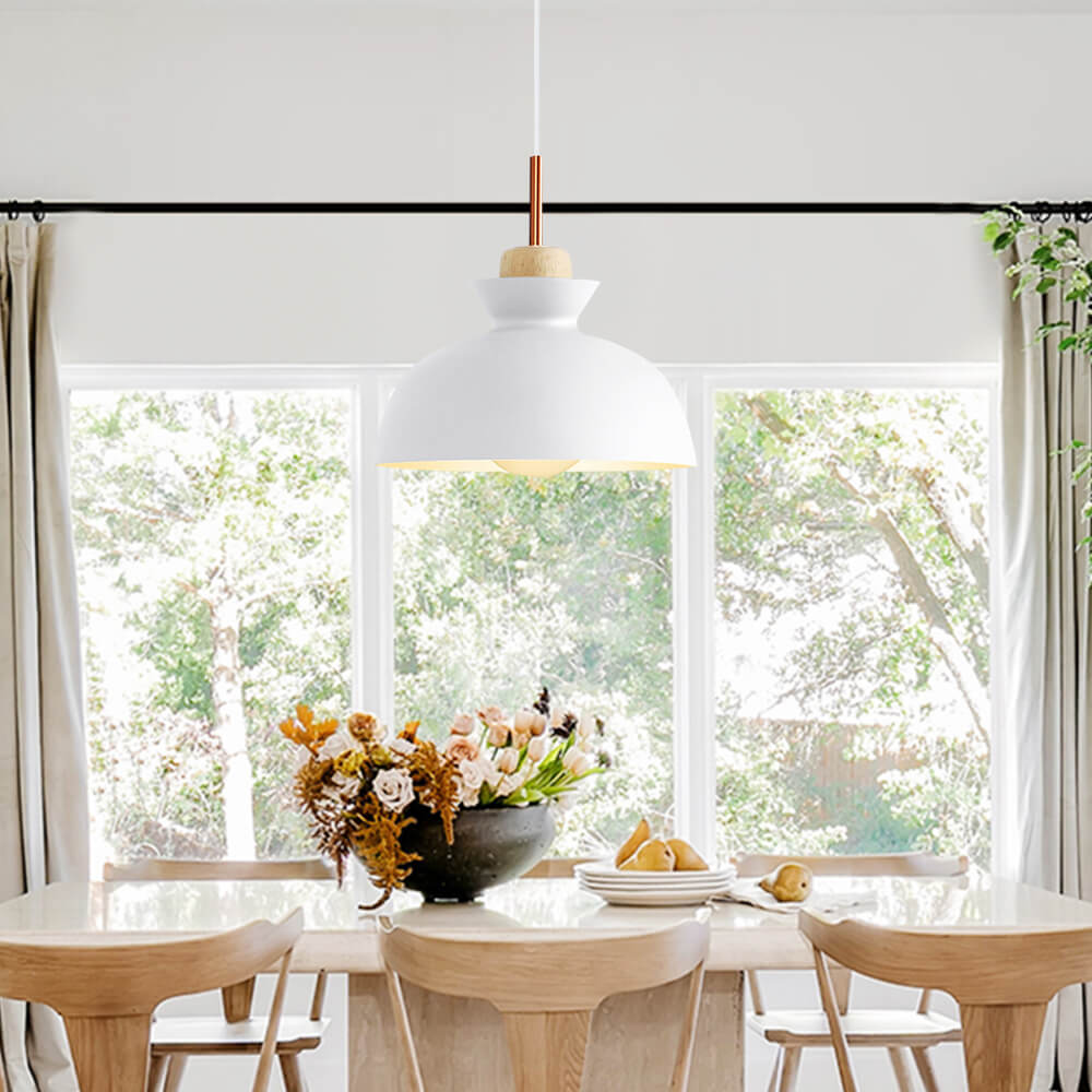 Modern Single Pendant Dome Light | Scandinavian Metal Hanging Lamp