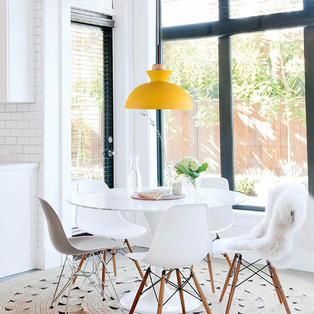 Modern Single Pendant Dome Light | Scandinavian Metal Hanging Lamp
