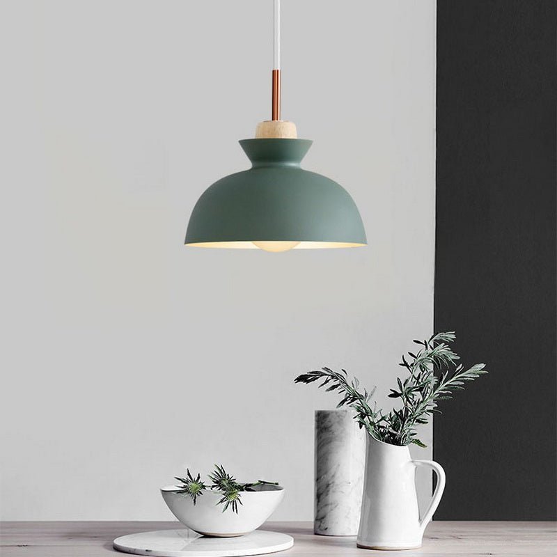 Modern Single Pendant Dome Light | Scandinavian Metal Hanging Lamp