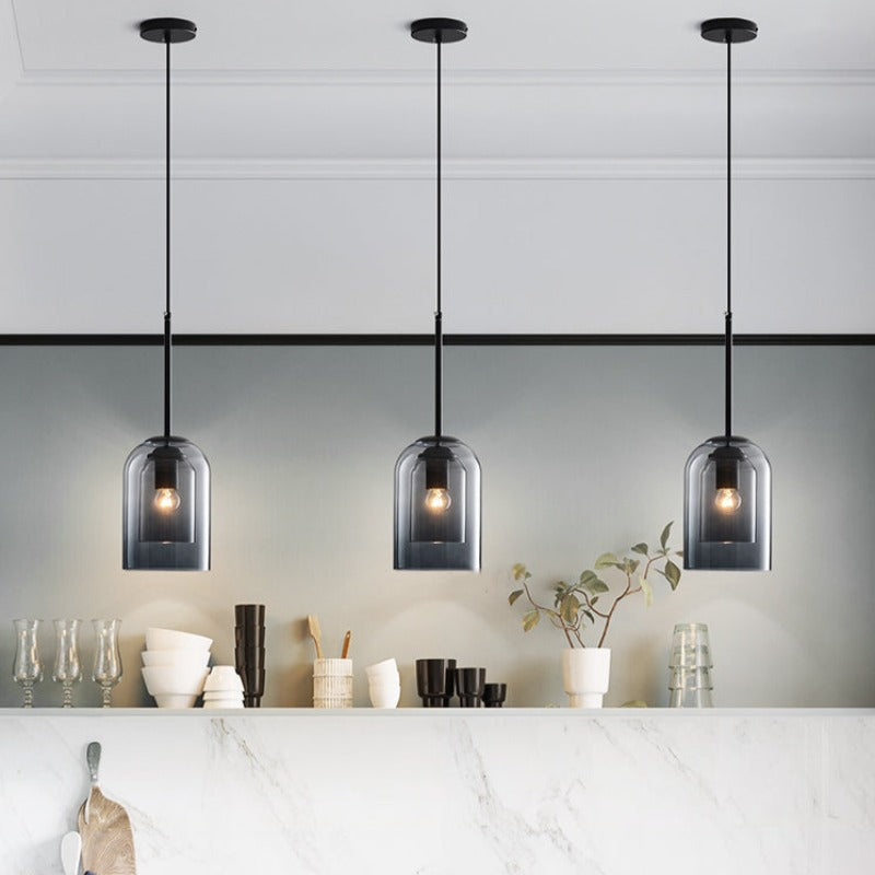 Mica Mid-Century Pendant Lamp | Double Glass Shade