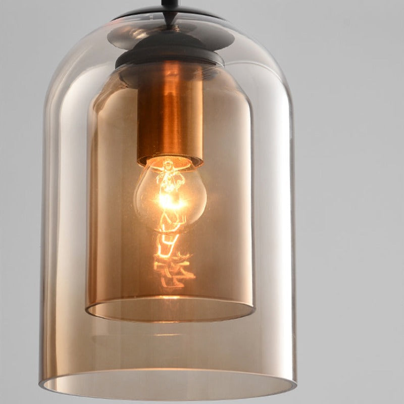 Mica Mid-Century Pendant Lamp | Double Glass Shade