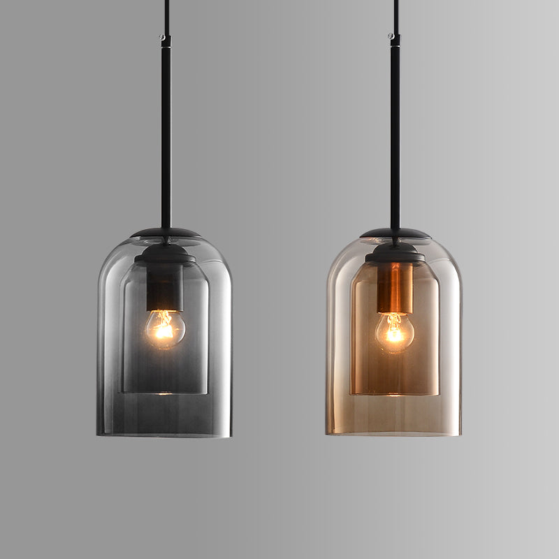 Mica Mid-Century Pendant Lamp | Double Glass Shade