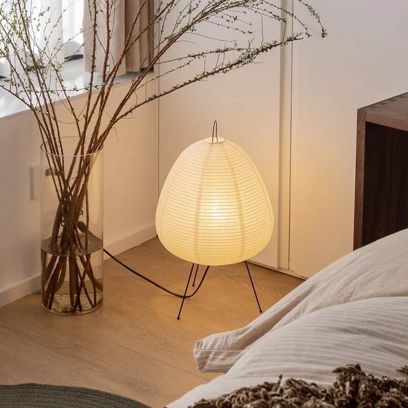 Japanese Rice Paper Table Lamp | Minimalist Zen Lighting