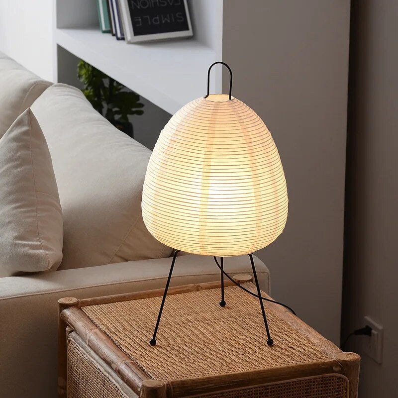 Japanese Rice Paper Table Lamp | Minimalist Zen Lighting