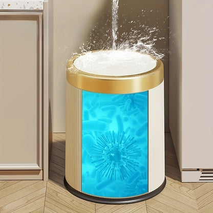 Coș de gunoi Oval de Lux | Coș de Deșeuri cu Capac Tip Presare și Două Recipienti Interne