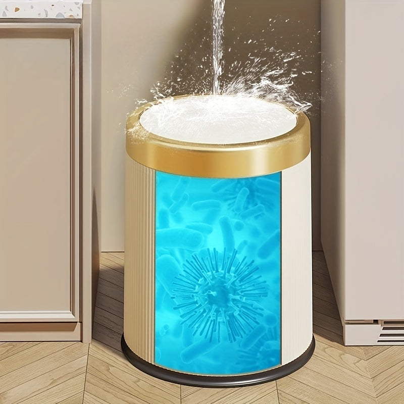 Luxury Oval Trash Can | Press-Top Waste Bin with Dual Inner Bucket