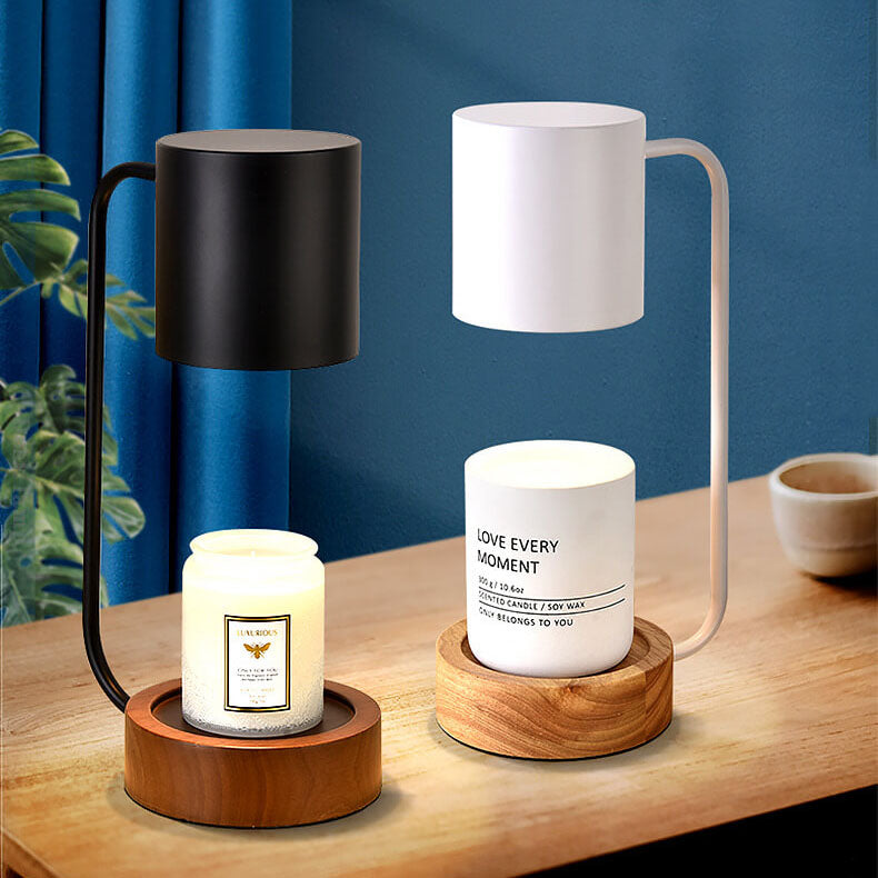 Japansk minimalistisk bordlampe | Træ- og metaldesign