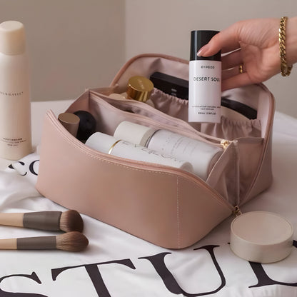 Borsa per trucchi Organizzatore da viaggio Custodia cosmetica in pelle sintetica Grande capacità