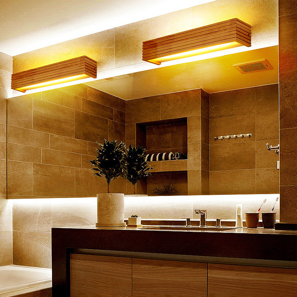 Modern Wooden LED Wall Lamp | Minimalist Bedroom & Living Room Lighting
