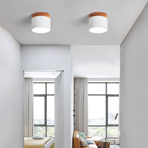 Skandinavisk Macaron LED loftlampe | Trædetalje indbygget montage