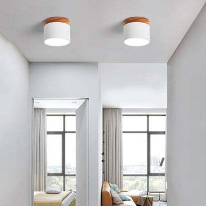 Skandinavisk Macaron LED loftlampe | Trædetalje indbygget montage