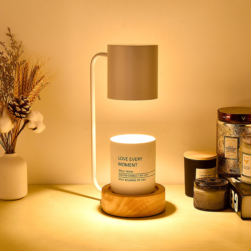 Japansk minimalistisk bordlampe | Træ- og metaldesign