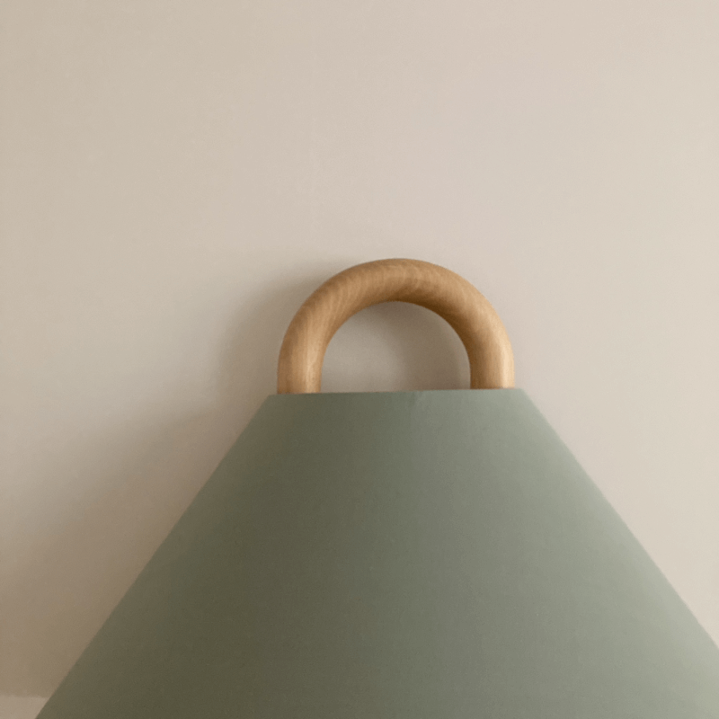 Nordic Wooden Wall Lamp | Minimalist Fabric Shade Sconce