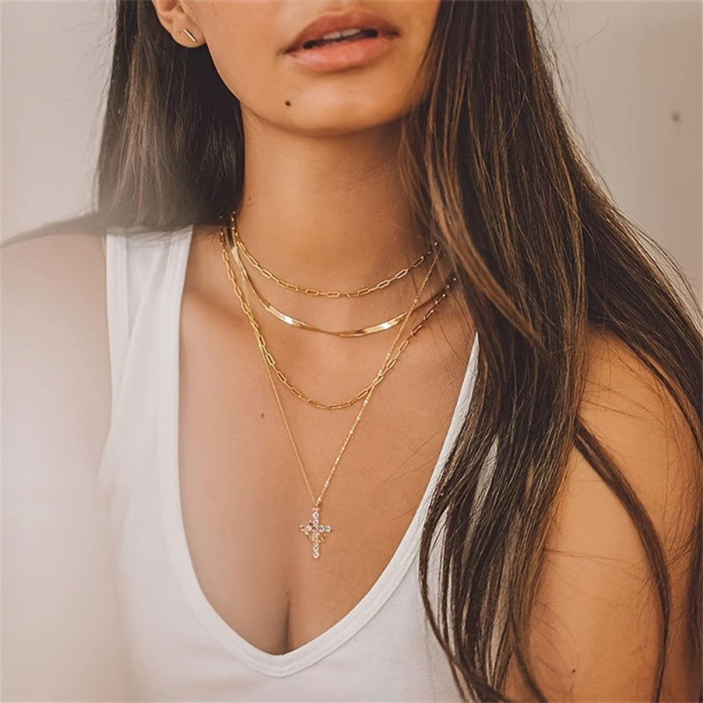 Collana con Ciondolo Croce Corona Regalo Gioiello Fede Festa della Mamma