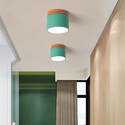 Skandinavisk Macaron LED loftlampe | Trædetalje indbygget montage