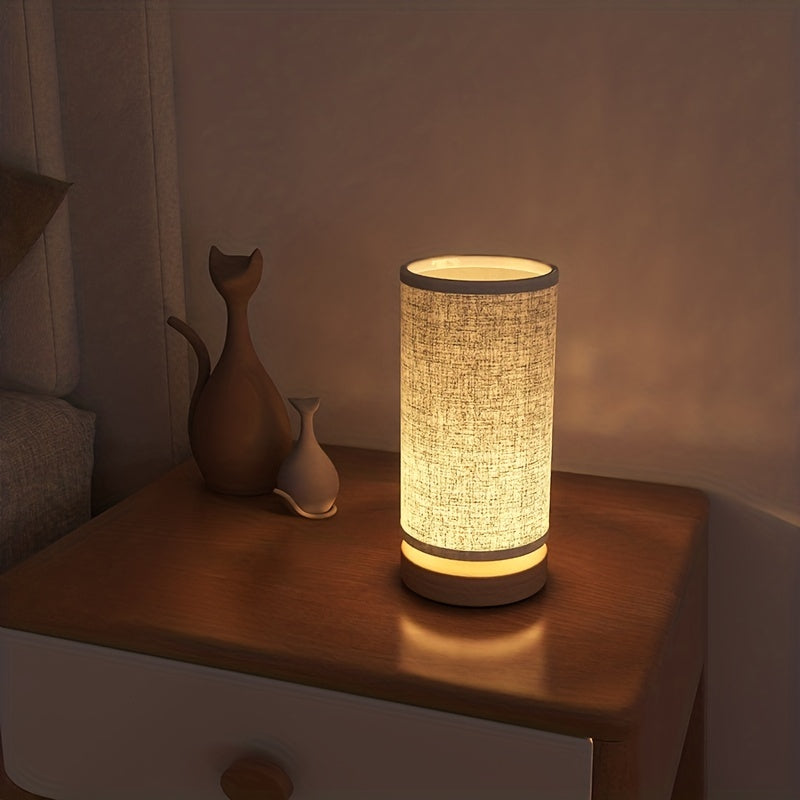 Lampada da tavolo moderna in legno | Luce da comodino alimentata via USB
