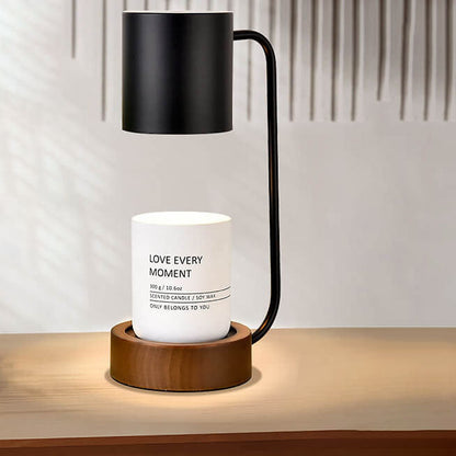 Japansk minimalistisk bordlampe | Træ- og metaldesign