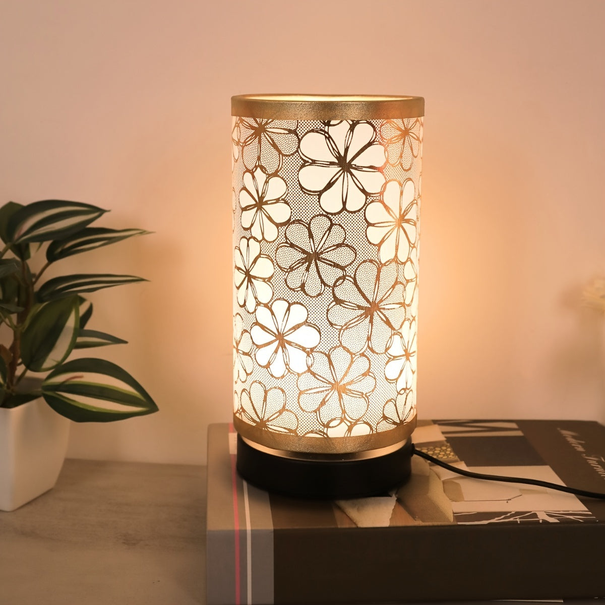 Lámpara de Mesa USB Floral | Luz Decorativa Ambiental Cálida